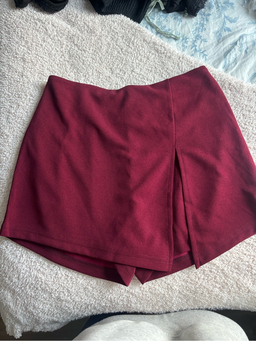 Missguided Wine Mini Skort with Front Slit